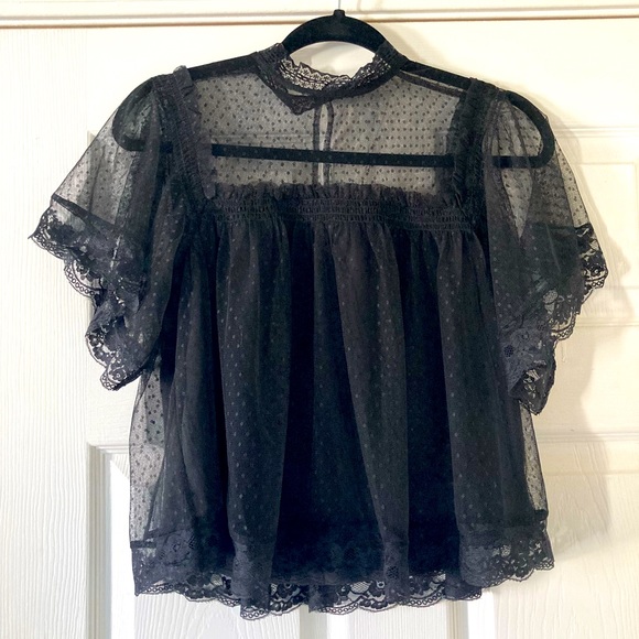 NY&C Gothic/Lolita choker mesh dot top - XS - Picture 2 of 2